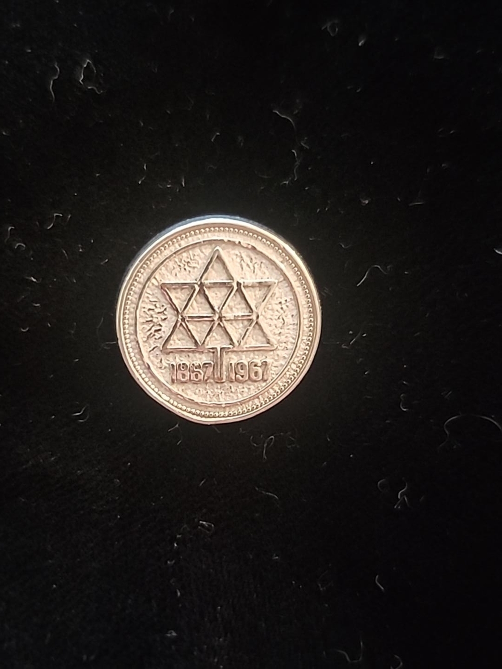 Vintage 1967 Canada Centennial Confederation Shank Button 1867–1967
